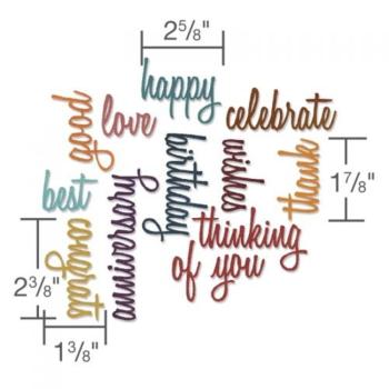 Sizzix - Stanzschablone "Celebration Words: Script" Thinlits Craft Dies by Tim Holtz