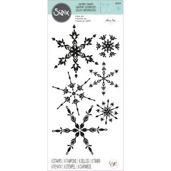 Sizzix - Stempelset "Floating Snowflakes" Layered Clear Stamps Design by Olivia Rose