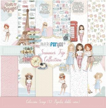 Papers For You - Designpapier "Summer Trip" Paper Pack 30,5x32 cm - 12 Bogen 