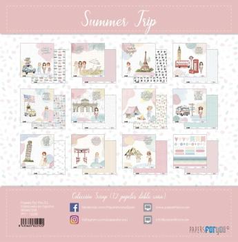 Papers For You - Designpapier "Summer Trip" Paper Pack 30,5x32 cm - 12 Bogen 