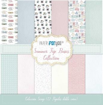 Papers For You - Designpapier "Summer Trip Basics" Paper Pack 30,5x32 cm - 12 Bogen 