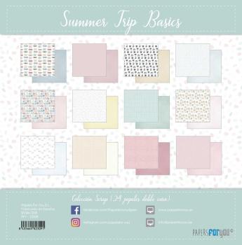 Papers For You - Designpapier "Summer Trip Basics" Paper Pack 8x8 Inch - 24 Bogen 