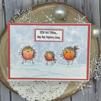 Woodware - Stempelset "Bubble Hopping Robins" Clear Stamps Design by Jane Gill