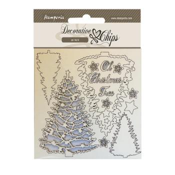 Stamperia - Holzteile 14x14 cm "Christmas Tree" Decorative Chips