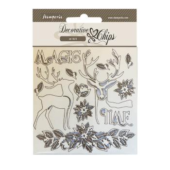 Stamperia - Holzteile 14x14 cm "Magic Time" Decorative Chips