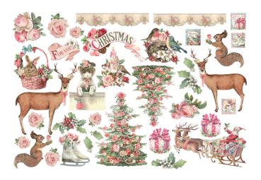 Stamperia - Stanzteile "Pink Christmas" Die Cuts Ephemera