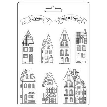 Stamperia - Gießform A4 "Christmas Houses" Soft Mould