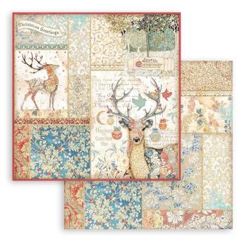 Stamperia - Designpapier "Christmas Greetings" Paper Pack 12x12 Inch - 10 Bogen