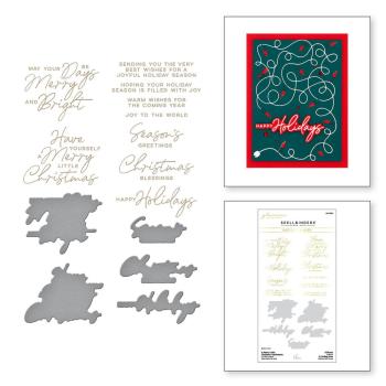 Spellbinders - Glimmer Hot Foil Plate "A Merry Little Christmas Sentiments"