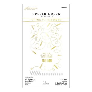 Spellbinders - Glimmer Hot Foil Plate & Dies "De-light-ful Christmas"