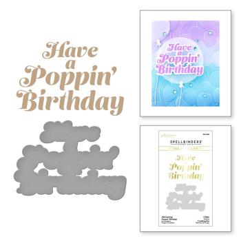 Spellbinders - Glimmer Hot Foil Plate & Dies "Glimmering Poppin' Birthday"