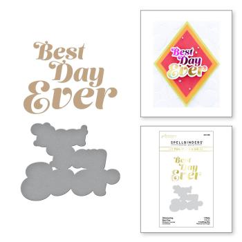 Spellbinders - Glimmer Hot Foil Plate & Dies "Glimmering Best Day"