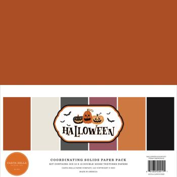 Carta Bella - Cardstock "Halloween" Coordinating Solids Paper Pack 12x12 Inch - 6 Bogen