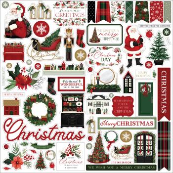 Carta Bella - Aufkleber "A Wonderful Christmas" Element Stickers 12x12 Inch 