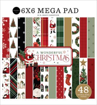 Carta Bella - Designpapier "A Wonderful Christmas" Cardmakers Mega Pad 6x6 Inch - 48 Bogen