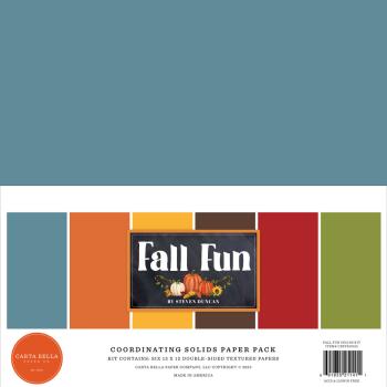 Carta Bella - Cardstock "Fall Fun" Coordinating Solids Paper Pack 12x12 Inch - 6 Bogen