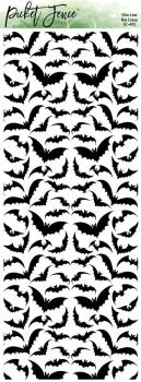 Picket Fence Studios - Schablone "Bat Crazy" Slim Line Stencil 4x10 Inch
