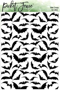 Picket Fence Studios - Schablone "Bat Crazy" Stencil 6x8 Inch