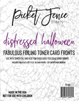 Picket Fence Studios - Kartenvorderseiten "Distressed Halloween" Toner Cards Fronts A2 - 12 Karten