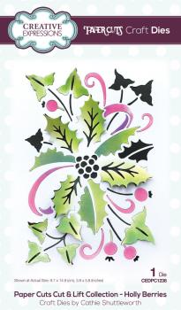 Creative Expressions - Stanzschablone "Holly Berries" Craft Dies Design by Cathie Shuttleworth