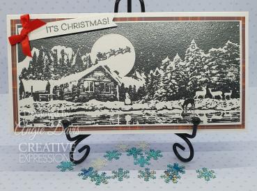 Creative Expressions - Gummistempel "Christmas Cabin" Rubber Stamp