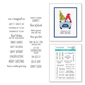 Spellbinders - Stempelset "Gnome Drive Sentiments" Clear Stamps