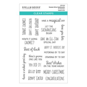 Spellbinders - Stempelset "Gnome Drive Sentiments" Clear Stamps