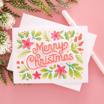 Spellbinders - Schablone & Stanzschablone "Layered Merry Christmas Foliage" Stencil & Dies