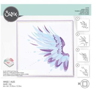 Sizzix - Schablone "Wings" Layered Stencil Design by Olivia Rose