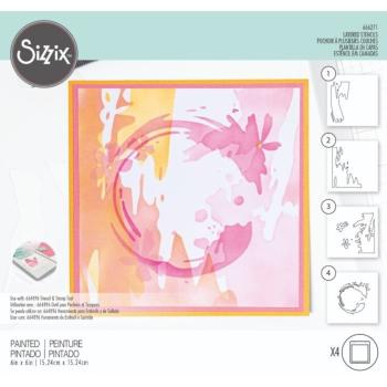 Sizzix - Schablone "Painted" Layered Stencil Design by Olivia Rose