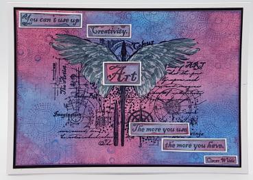 IndigoBlu - Gummistempel "Art Gives You Wings" A6 Rubber Stamp