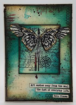 IndigoBlu - Gummistempel "Art Gives You Wings" A6 Rubber Stamp