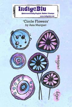 IndigoBlu - Gummistempel Set "Circle Flowers by Asia" A6 Rubber Stamp