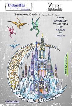 IndigoBlu - Gummistempel Set "Enchanted Castle" A5 Rubber Stamp