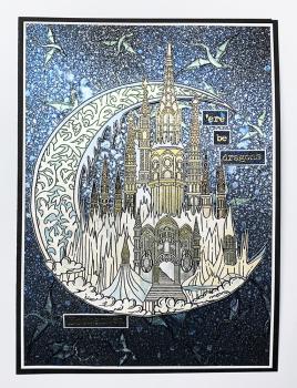 IndigoBlu - Gummistempel Set "Enchanted Castle" A5 Rubber Stamp