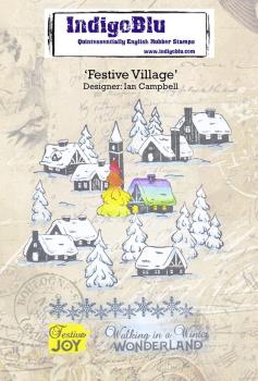 IndigoBlu - Gummistempel Set "Festive Village" A6 Rubber Stamp