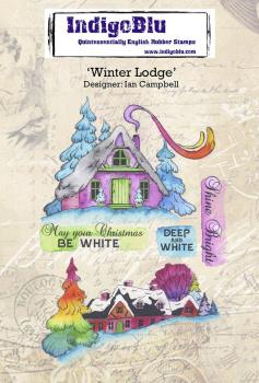 IndigoBlu - Gummistempel Set "Winter Lodge" A6 Rubber Stamp