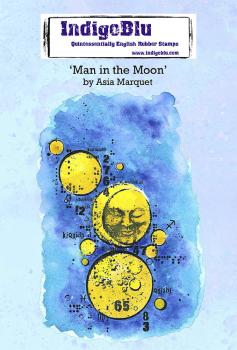 IndigoBlu - Gummistempel "Man in the Moon by Asia" A6 Rubber Stamp