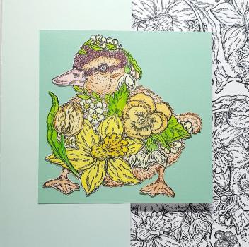 IndigoBlu - Gummistempel Set "Darling Duckling" A5 Rubber Stamp