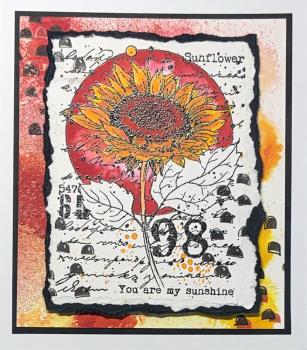 IndigoBlu - Gummistempel "Sunflower Bloom" A6 Rubber Stamp