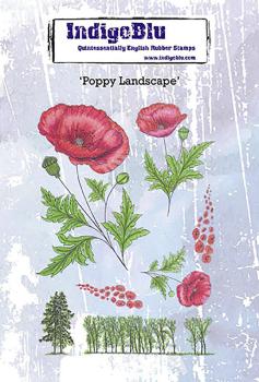 IndigoBlu - Gummistempel Set "Poppy Landscape" A6 Rubber Stamp