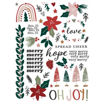 Simple Stories - Transfer Sticker "Boho Christmas" Rub Ons