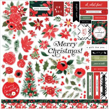 Carta Bella - Aufkleber "Merry Christmas Flora" Element Stickers 12x12 Inch 