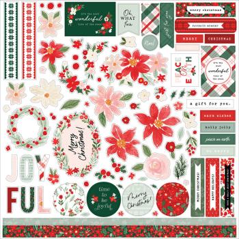 Carta Bella - Aufkleber "Peaceful Christmas Flora" Element Stickers 12x12 Inch 