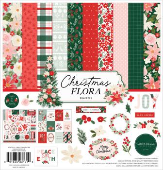 Carta Bella - Designpapier "Peaceful Christmas Flora" Collection Kit 12x12 Inch - 12 Bogen  