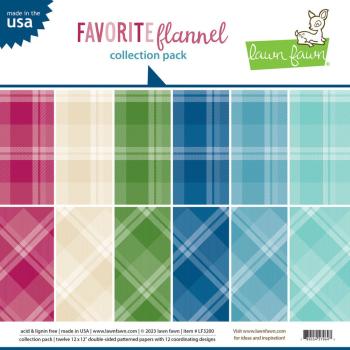 Lawn Fawn - Designpapier Favorite Flannel" Paper Pad 12x12 Inch - 12 Bogen