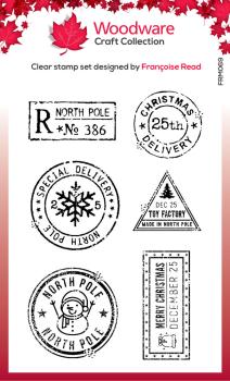 Woodware - Stempelset "Christmas Postmarks" Clear Stamps Design by Francoise Read