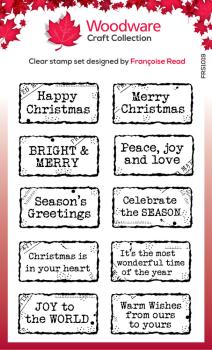 Woodware - Stempelset "Christmas Distressed Labels" Clear Stamps Design by Francoise Read