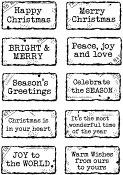 Woodware - Stempelset "Christmas Distressed Labels" Clear Stamps Design by Francoise Read