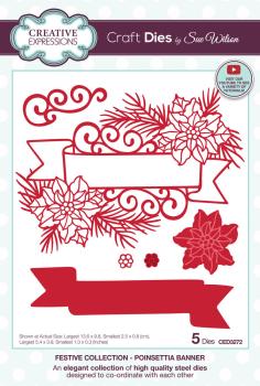 Creative Expressions - Stanzschablone "Poinsettia Banner" Craft Dies Design by Sue Wilson